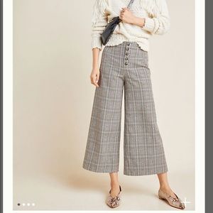 Anthropologie Roma Plaid Chenille Trousers
